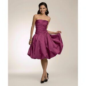 Tadashi Shoji Formal Silk Strapless Dropped Waist Bubble Dress in Fuchsia Size 6